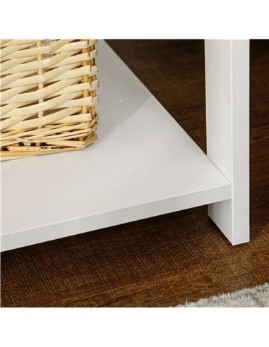HOMCOM Bedside Table with Drawer and Bottom Shelf, Square Side End Table for Bedroom, Living Room, White, Set of 2 831-P050