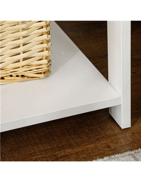 HOMCOM Bedside Table with Drawer and Bottom Shelf, Square Side End Table for Bedroom, Living Room, White, Set of 2 831-P050 - pic 85771 | FastDaddyshop