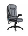 Vinsetto Heated Office Chair with Six Massage Points, Velvet-Feel Fabric, 360° Swivel Wheels, Grey