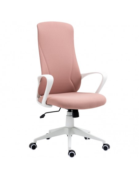 Vinsetto High-Back Elastic Office Chair with Armrests, Tilt Function, Adjustable Seat Height, Pink - pic 8579 | FastDaddyshop