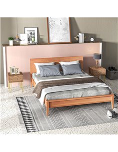HOMCOM Bedside Table Set of 2 with Drawer, Wooden Nightstand, Modern Sofa Side Table with Gold Tone Metal Legs for Bedroom 831-P 2