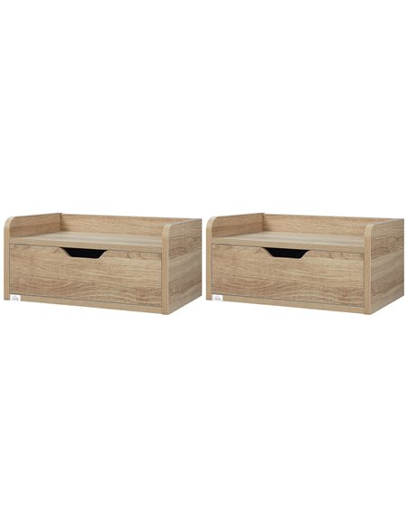 HOMCOM Floating Bedside Cabinet with Drawer, Wall Mounted Nightstands, Modern Bedside Table with Storage for Bedroom 831-629V00N - pic 85808 | FastDaddyshop