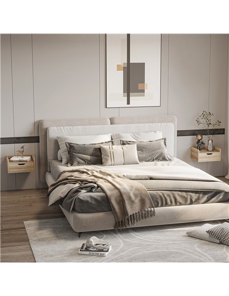 HOMCOM Floating Bedside Cabinet with Drawer, Wall Mounted Nightstands, Modern Bedside Table with Storage for Bedroom 831-629V00N - pic 85809 | FastDaddyshop