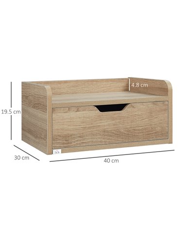 HOMCOM Floating Bedside Cabinet with Drawer, Wall Mounted Nightstands, Modern Bedside Table with Storage for Bedroom 831-629V00N
