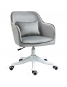 Vinsetto Velvet-Feel Office Chair with Rechargeable Electric Vibration Massage Lumbar Pillow, Wheels, Grey