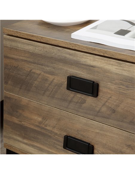 HOMCOM Retro Bedside Units: Metal Frame Side Tables with 2 Drawers, Set of 2, Coffee Tone 831-P086 - pic 85852 | FastDaddyshop