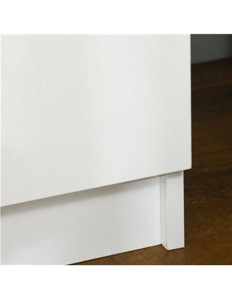 HOMCOM White Bedside Table with LED Light, High Gloss Front Nightstand with 2 Drawers, for Living Room, Bedroom 831-P111 - pic 85861 | FastDaddyshop