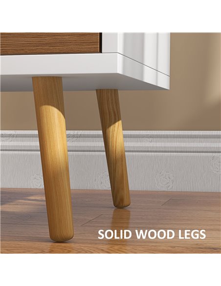 HOMCOM Wood Effect Wto-Drawer Bedside Table - Brown/White 831-773V80BN - pic 85884 | FastDaddyshop