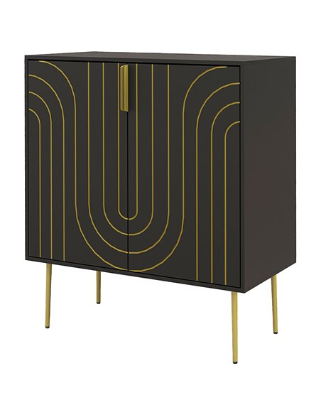 HOMCOM Art Deco Inspired Sideboard with Adjustable Shelf, Black-Gold Tone 839-954V00BK - pic 85898 | FastDaddyshop
