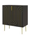 HOMCOM Art Deco Inspired Sideboard with Adjustable Shelf, Black-Gold Tone 839-954V00BK