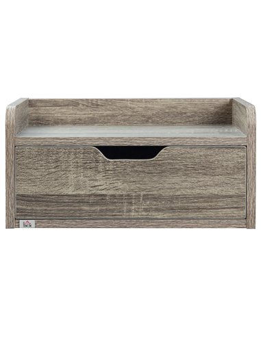 HOMCOM Floating Nightstand Set of 2 Wall Mounted Bedside Table with Storage Drawer for Bedroom, Grey 831-629V00GY