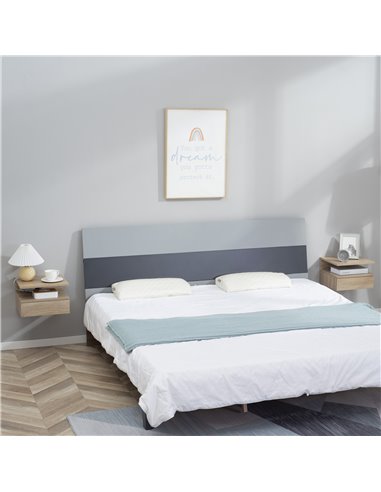 HOMCOM Floating Bedside Cabinet with Drawer and Open Shelf, Wall Mounted Nightstands, Bedside Table with Storage, Oak Tone 831-3