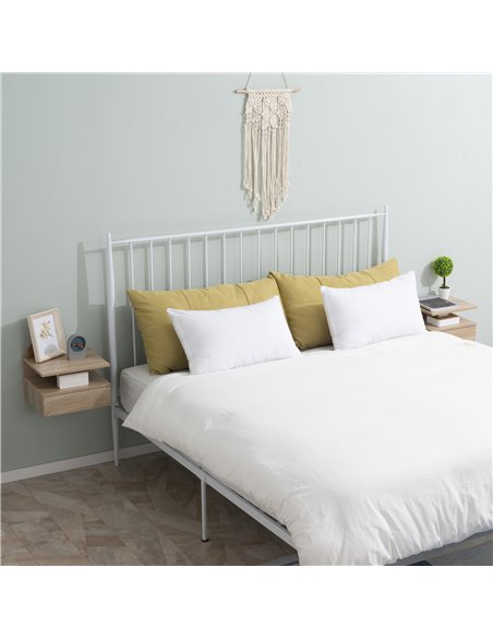 HOMCOM Floating Bedside Cabinet with Drawer and Open Shelf, Wall Mounted Nightstands, Bedside Table with Storage, Oak Tone 831-3 - pic 85921 | FastDaddyshop