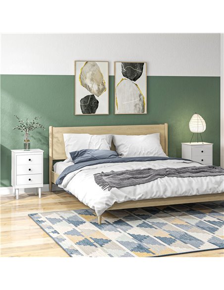 HOMCOM Bedside Table Set of 2, Modern Sofa Side Table with 3 Drawers, Nightstand for Bedroom, 40x30x64cm, White 831-767V00WT - pic 85926 | FastDaddyshop