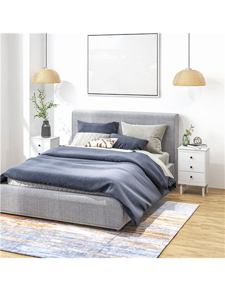 HOMCOM Bedside Table Set of 2, Modern Sofa Side Table with 3 Drawers, Nightstand for Bedroom, 40x30x64cm, White 831-767V00WT - pic 85931 | FastDaddyshop