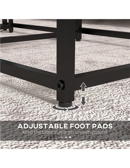 HOMCOM Nesting Tables Set of 3, Side End Table with Faux Marble Effect Top and Steel Legs for Living Room, Bedroom, White 839-85 - pic 85984 | FastDaddyshop