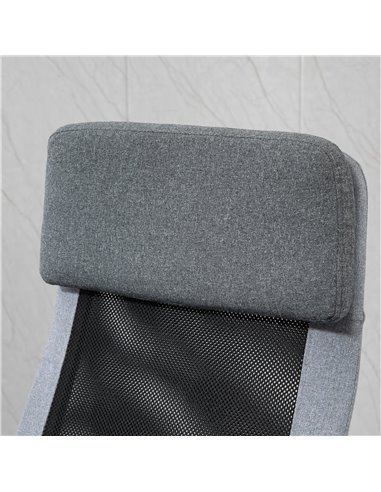 Vinsetto Office Chair Linen-Feel Mesh Fabric High Back Swivel Computer Task Desk Chair for Home with Arm, Wheels, Grey