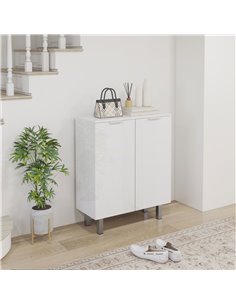 HOMCOM Narrow Shoe Storage Cabinet with Soft-Close Hinges and Adjustable Shelves for 15-20 Pairs of Shoes, High Gloss 837-472V80 2