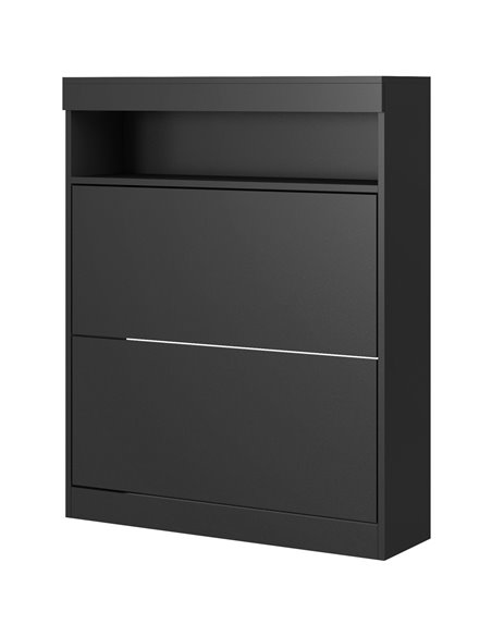 HOMCOM 16 Shoe Pair Shoe Storage Cabinet, with Flip Doors - Black 837-475V81BK - pic 86069 | FastDaddyshop