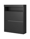 HOMCOM 16 Shoe Pair Shoe Storage Cabinet, with Flip Doors - Black 837-475V81BK