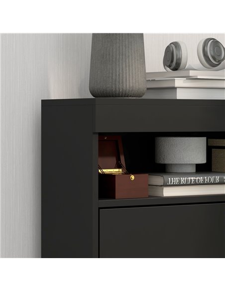 HOMCOM 16 Shoe Pair Shoe Storage Cabinet, with Flip Doors - Black 837-475V81BK - pic 86076 | FastDaddyshop