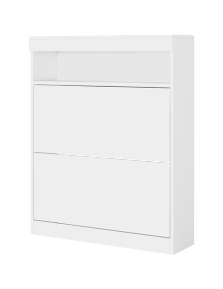 HOMCOM 16 Shoe Pair Shoe Storage Cabinet, with Flip Doors - White 837-475V81WT - pic 86078 | FastDaddyshop