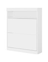 HOMCOM 16 Shoe Pair Shoe Storage Cabinet, with Flip Doors - White 837-475V81WT