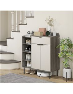 HOMCOM Modern and Minimal 12 Shoe Storage Cabinet - Grey/White 837-504V00DW 2