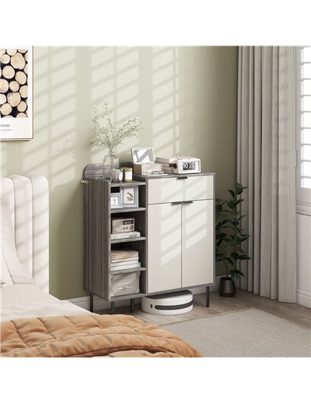 HOMCOM Modern and Minimal 12 Shoe Storage Cabinet - Grey/White 837-504V00DW - pic 86104 | FastDaddyshop