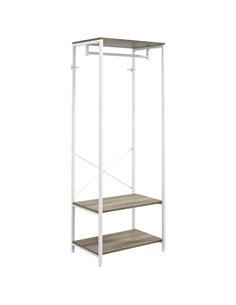 HOMCOM Hallway Coat Rack and Shoe Bench Tree - Grey 837-474V00GY