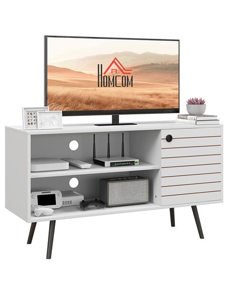 HOMCOM TV Stand Cabinet for 50 Inch TVs, TV Unit, White 839-973V80WT - pic 86159 | FastDaddyshop