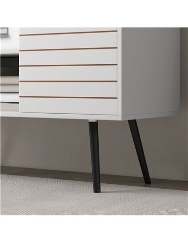 HOMCOM TV Stand Cabinet for 50 Inch TVs, TV Unit w/ Open Shelves, Soft-close Door & Cable Holes, Entertainment Unit for Living R