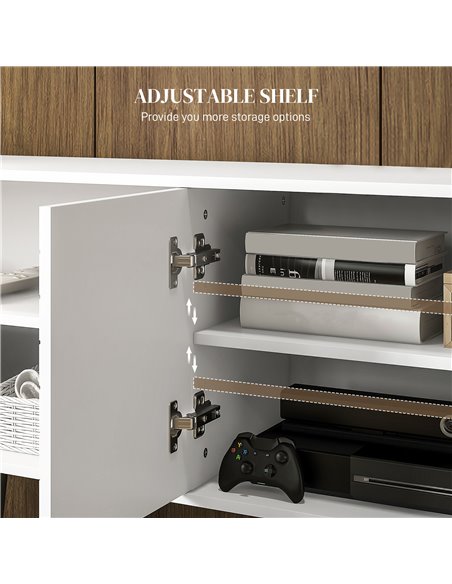 HOMCOM TV Stand Cabinet for 65 Inch TVs, TV Unit with Open Shelves, Soft-close Door & Cable Holes, Entertainment for Living Room - pic 86172 | FastDaddyshop