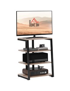 HOMCOM TV Stand Cabinet for 28 Inch TVs, Corner TV Unit with Open Adjustable Shelves & Extension Lead Holder, Living Room 83B-02