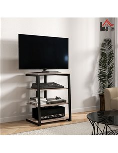 HOMCOM TV Stand Cabinet for 28 Inch TVs, Corner TV Unit with Open Adjustable Shelves & Extension Lead Holder, Living Room 83B-02 2
