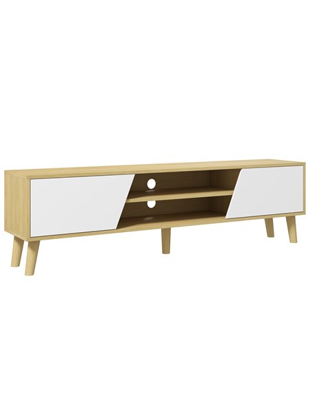 HOMCOM TV Stand Cabinet, TV Unit for TVs up to 65", TV Cabinet with Storage Shelves and Soft Closing Door Cupboard, Cable Manage - pic 86213 | FastDaddyshop