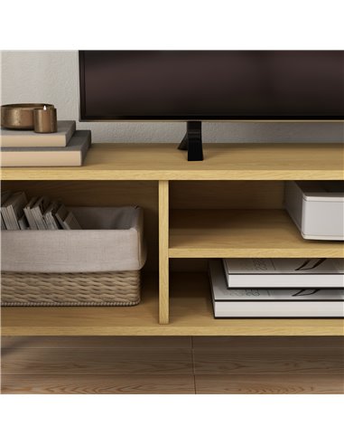 HOMCOM TV Stand Cabinet, TV Unit for TVs up to 65", TV Cabinet with Storage Shelves and Soft Closing Door Cupboard, Cable Manage