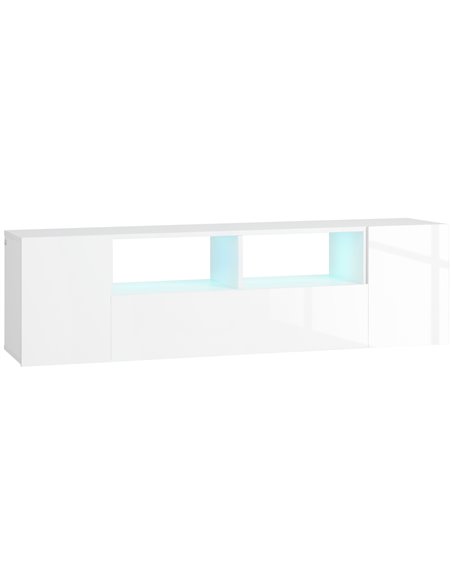 HOMCOM 16 LED Light TV Stand, with Storage - High Gloss White 839-649V00WT - pic 86222 | FastDaddyshop