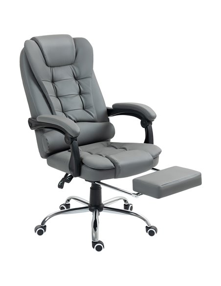 HOMCOM Executive PU Leather Home Office Chair, Grey 921-084V71GY - pic 86231 | FastDaddyshop