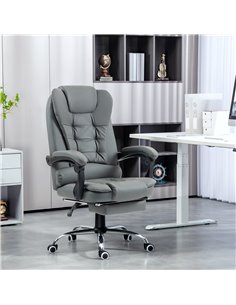 HOMCOM Executive PU Leather Home Office Chair, Grey 921-084V71GY 2