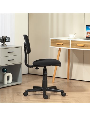 HOMCOM Small Armless Office Chair - Black 921-727V70BK