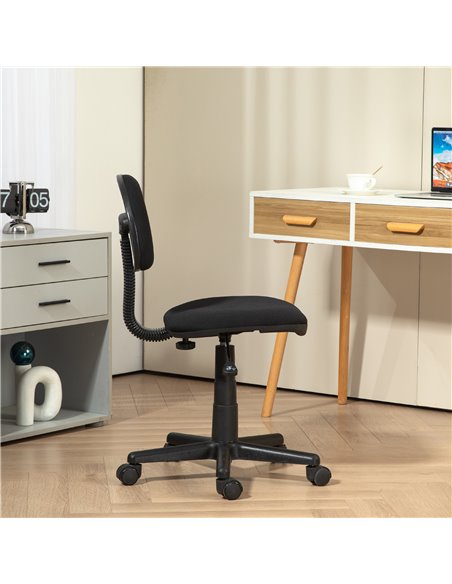 HOMCOM Small Armless Office Chair - Black 921-727V70BK - pic 86246 | FastDaddyshop
