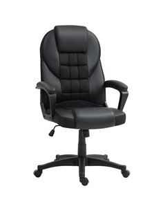 HOMCOM Executive Office Chair, PU Leather High Back Desk Chair, Swivel Computer Chair with Adjustable Height and Tilt Function, 