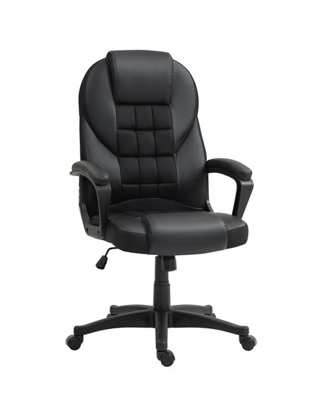HOMCOM Executive Office Chair, PU Leather High Back Desk Chair, Swivel Computer Chair with Adjustable Height and Tilt Function,  - pic 86249 | FastDaddyshop