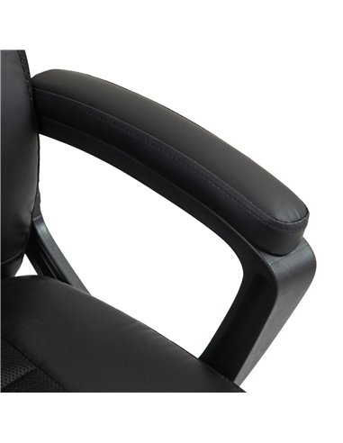 HOMCOM Executive Office Chair, PU Leather High Back Desk Chair, Swivel Computer Chair with Adjustable Height and Tilt Function, 