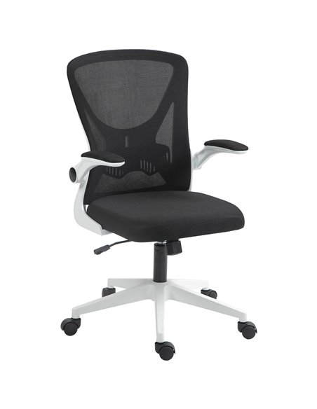Vinsetto Mesh Office Chair with Flip-Up Armrests, Adjustable Height, Tilt, Ergonomic Desk Chair, Black & White 921-405V72BK - pic 86429 | FastDaddyshop