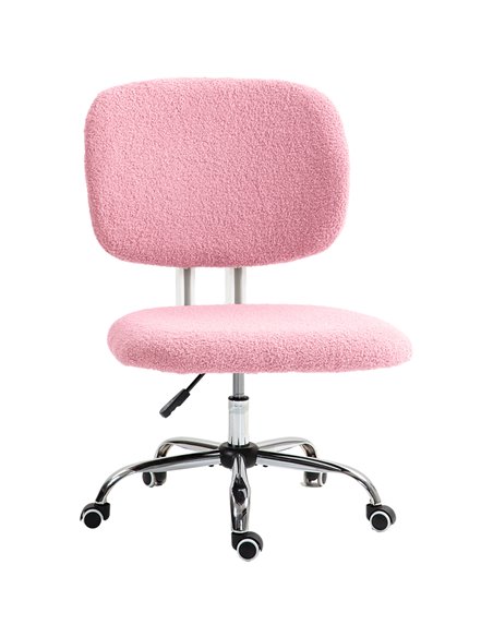 Vinsetto Cute Armless Office Chair Vanity Task Chair, Pink 921-689V71PK - pic 86438 | FastDaddyshop