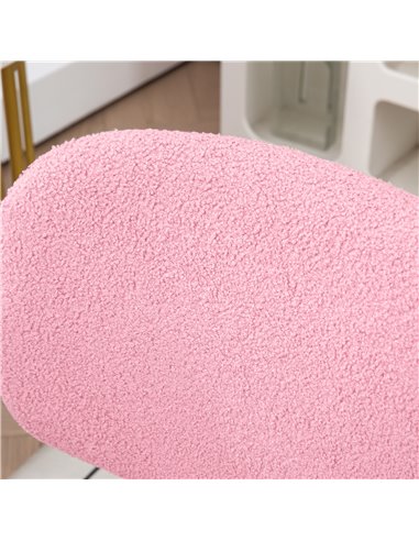 Vinsetto Cute Armless Office Chair Vanity Task Chair with Adjustable Height, Swivel Wheels, Mid Back, Pink 921-689V71PK