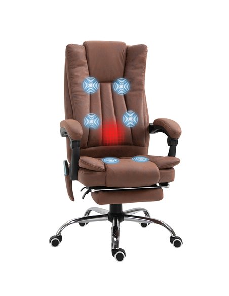 Vinsetto High Back Vibration Massage Office Chair, Executive Office Chair, Heated Reclining Leathaire Fabric Chair w/ Footrest,  - pic 86447 | FastDaddyshop