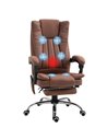 Vinsetto High Back Vibration Massage Office Chair, Executive Office Chair, Heated Reclining Leathaire Fabric Chair w/ Footrest, 